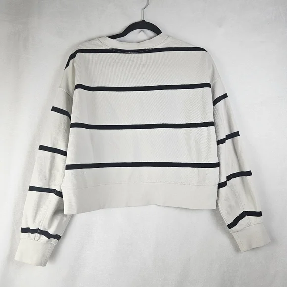 Lululemon Perfectly Oversized Crew Sweater Striped Black and White 6 Small - Picture 2 of 6